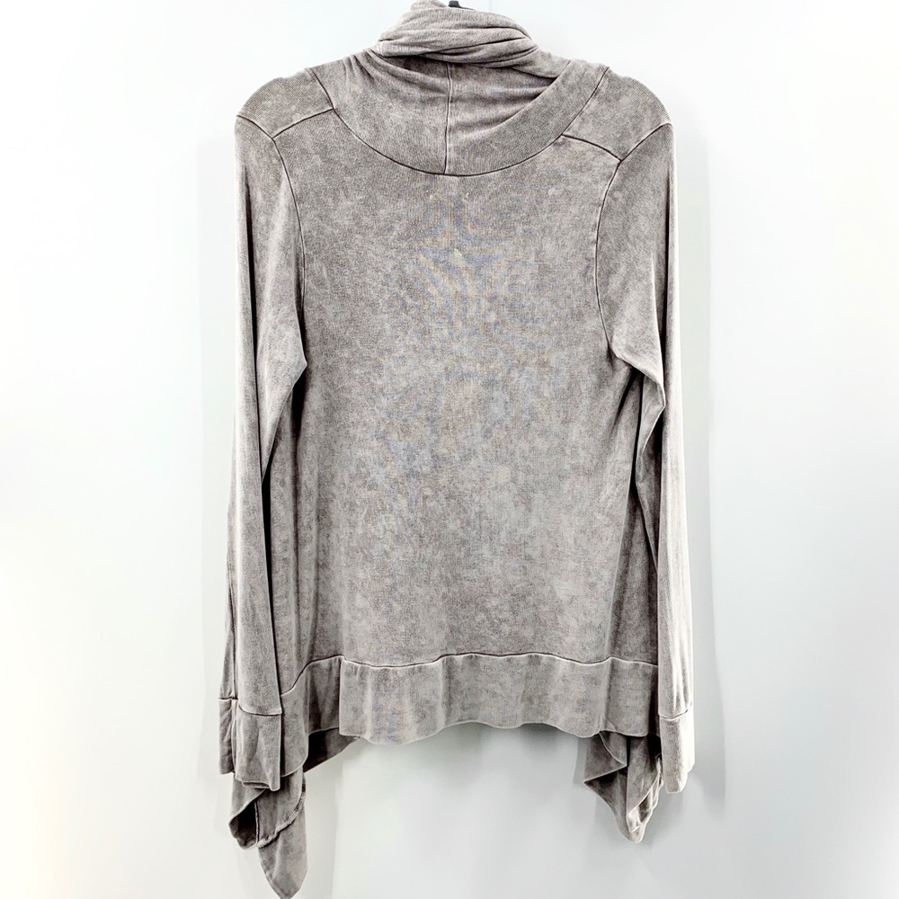 Blue Life Gray Acid Wash Oversized Cowl Neck Top - Picture 2 of 8